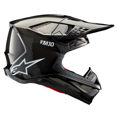 Casque Alpinestars Supertech M10 Solid Noir Brillant Carbone 