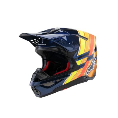 Casque Alpinestars Supertech M10 TLD Edition 25 Blue Orange Jaune Fluo Rouge 