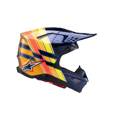 Casque Alpinestars Supertech M10 TLD Edition 25 Blue Orange Jaune Fluo Rouge 