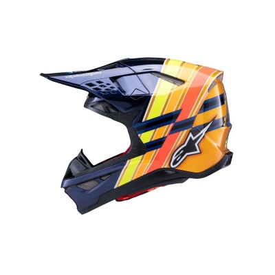 Casque Alpinestars Supertech M10 TLD Edition 25 Blue Orange Jaune Fluo Rouge 