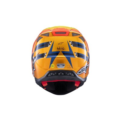 Casque Alpinestars Supertech M10 TLD Edition 25 Blue Orange Jaune Fluo Rouge 
