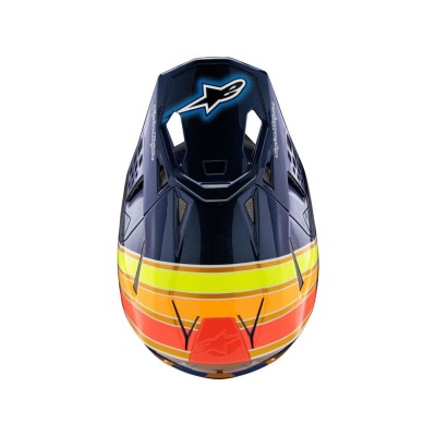 Casque Alpinestars Supertech M10 TLD Edition 25 Blue Orange Jaune Fluo Rouge 