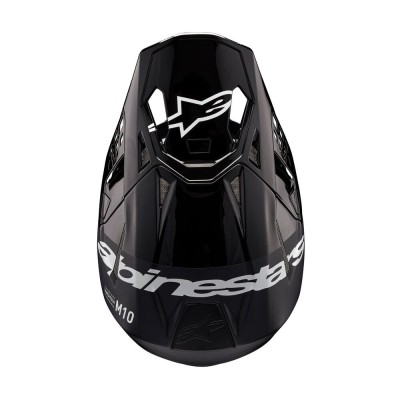 Casque Alpinestars Supertech M10 Flood Noir Gris Foncé Matt & Brillant 