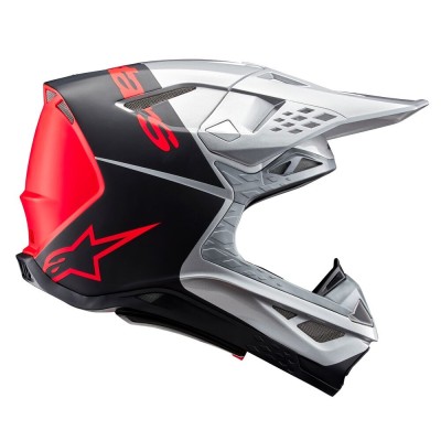 Casque Alpinestars Supertech M10 Flood Argent Noir Orange Fluo Matt & Brillant 