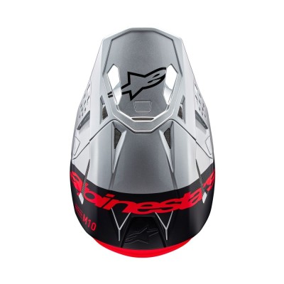 Casque Alpinestars Supertech M10 Flood Argent Noir Orange Fluo Matt & Brillant 