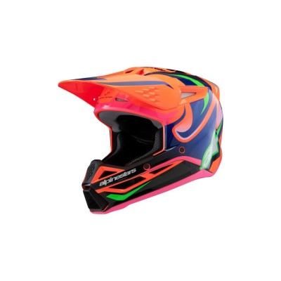 Casque enfant Alpinestars S-M3 Deegan Orange Fluo Violet Rose Fluo 