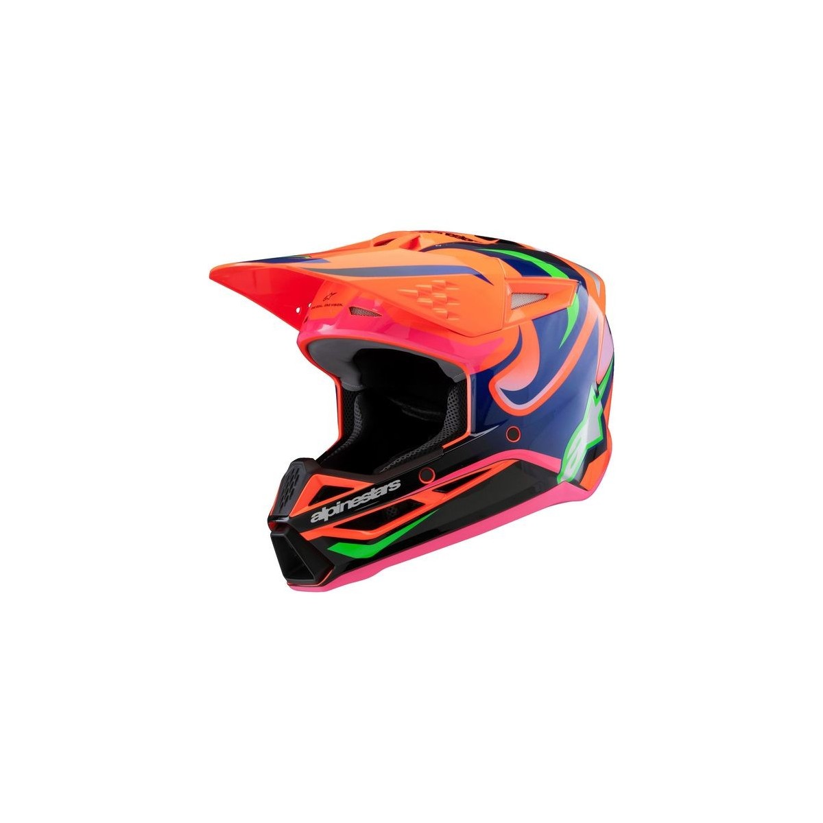 Casque enfant Alpinestars S-M3 Deegan Orange Fluo Violet Rose Fluo 