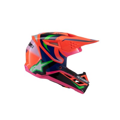 Casque enfant Alpinestars S-M3 Deegan Orange Fluo Violet Rose Fluo 