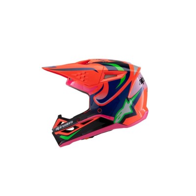 Casque enfant Alpinestars S-M3 Deegan Orange Fluo Violet Rose Fluo 