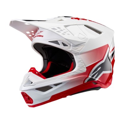 Casque Alpinestars Supertech M10 Unite Rouge Blanc Brillant 