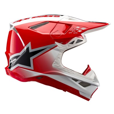Casque Alpinestars Supertech M10 Unite Rouge Blanc Brillant 
