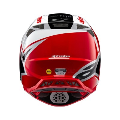 Casque Alpinestars Supertech M10 Unite Rouge Blanc Brillant 