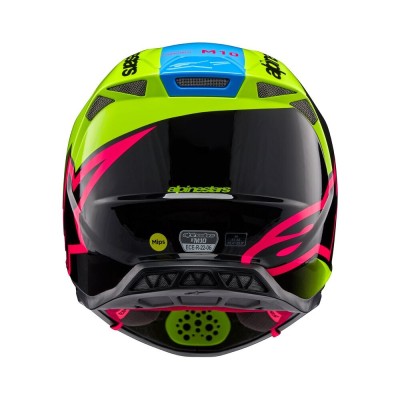 Casque Alpinestars Supertech M10 Unite Jaune Fluo Noir Diva Rose Brillant 
