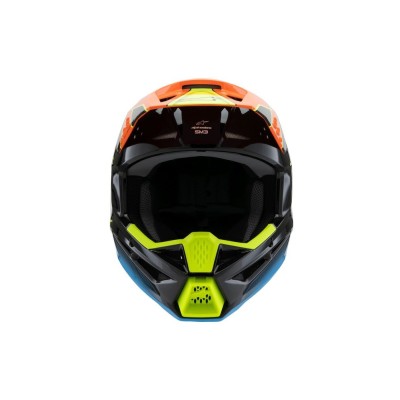 Casque enfant Alpinestars S-M3 Fray Noir Orange Jaune Fluo Brillant 