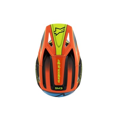 Casque enfant Alpinestars S-M3 Fray Noir Orange Jaune Fluo Brillant 