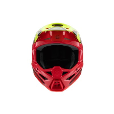 Casque enfant Alpinestars S-M3 Fray Rouge Jaune Fluo Noir Brillant 