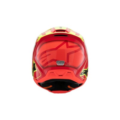 Casque enfant Alpinestars S-M3 Fray Rouge Jaune Fluo Noir Brillant 