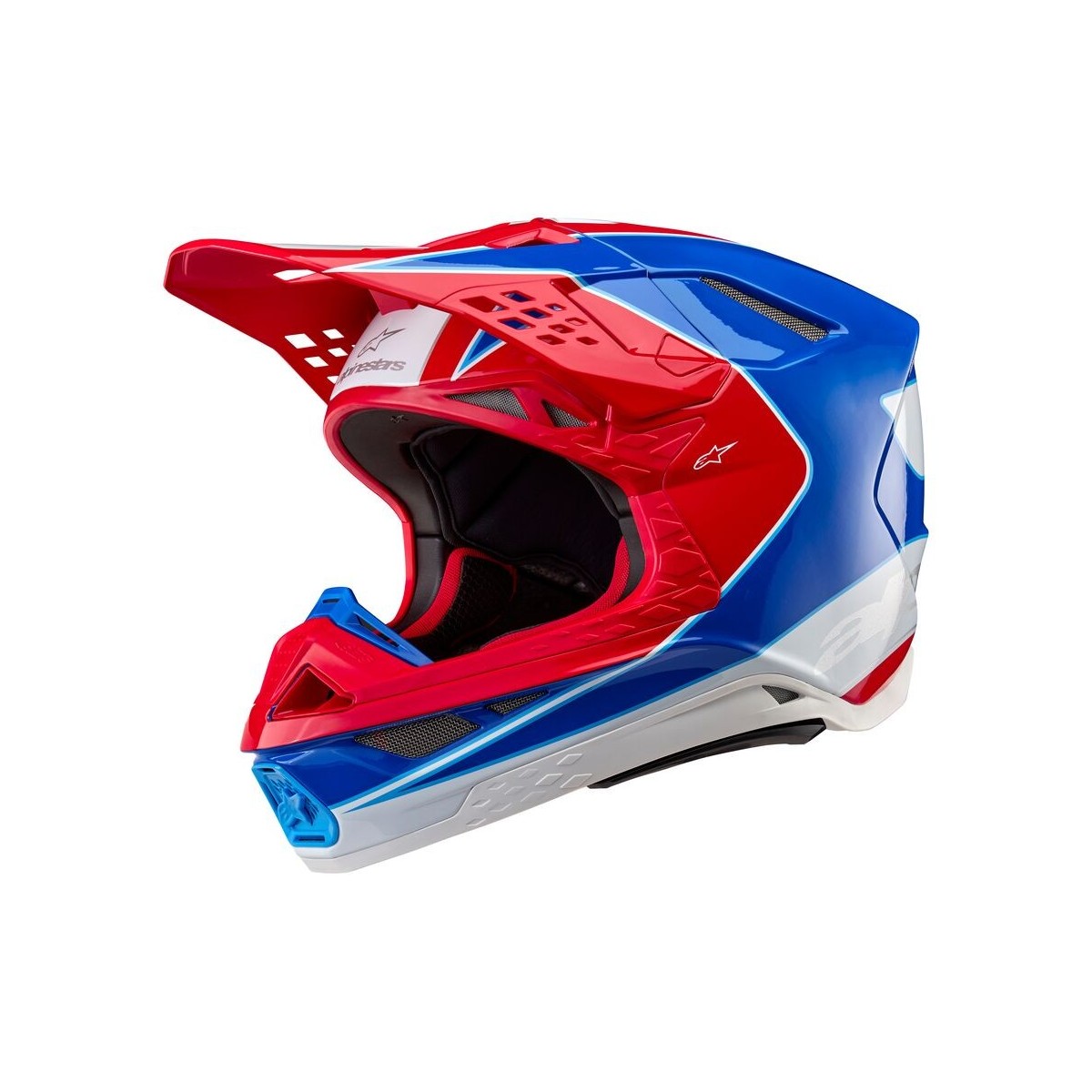 Casque Alpinestars Supertech M10 Aeon Rouge Vif Bleu Brillant 