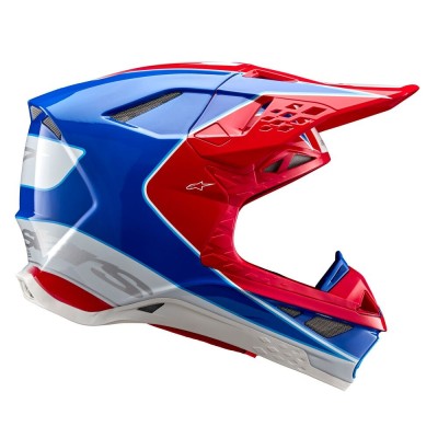 Casque Alpinestars Supertech M10 Aeon Rouge Vif Bleu Brillant 