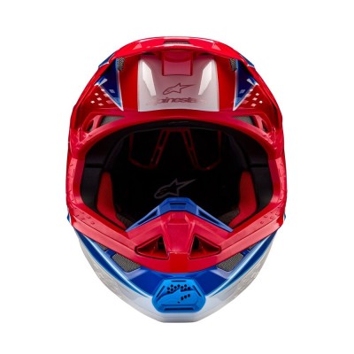 Casque Alpinestars Supertech M10 Aeon Rouge Vif Bleu Brillant 