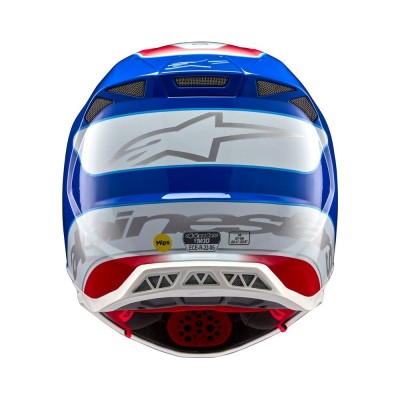 Casque Alpinestars Supertech M10 Aeon Rouge Vif Bleu Brillant 