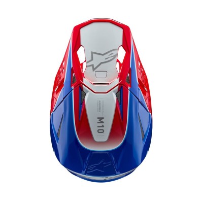 Casque Alpinestars Supertech M10 Aeon Rouge Vif Bleu Brillant 