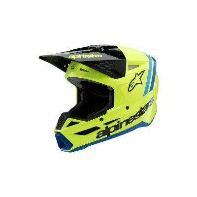 Casque enfant Alpinestars S-M3 Radium Jaune Fluo Noir Bleu Brillant 