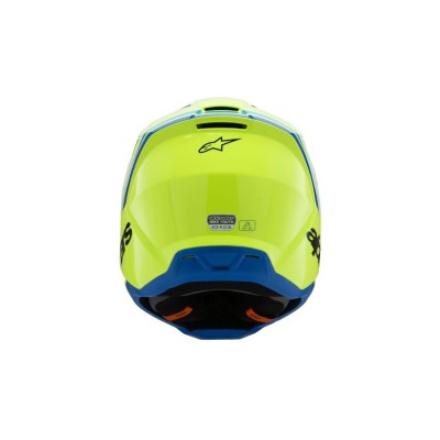 Casque enfant Alpinestars S-M3 Radium Jaune Fluo Noir Bleu Brillant 