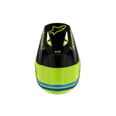 Casque enfant Alpinestars S-M3 Radium Jaune Fluo Noir Bleu Brillant 