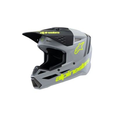 Casque enfant Alpinestars S-M3 Radium Gris Noir Jaune Fluo Matt 