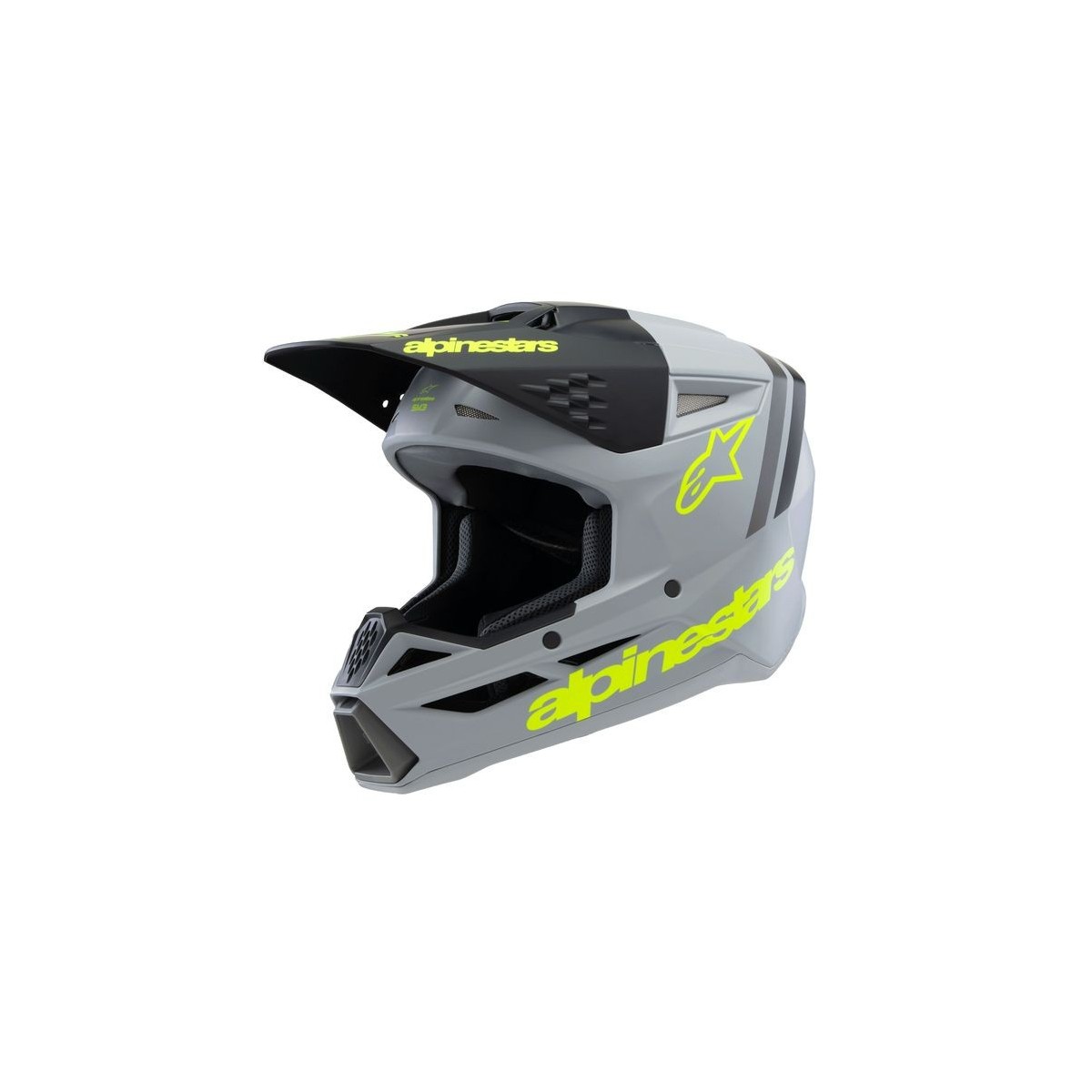 Casque enfant Alpinestars S-M3 Radium Gris Noir Jaune Fluo Matt 