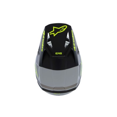 Casque enfant Alpinestars S-M3 Radium Gris Noir Jaune Fluo Matt 