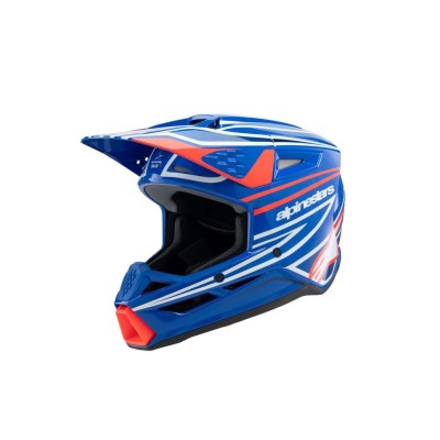 Casque enfant Alpinestars S-M3 Wurx Blue Rouge Blanc Noir Brillant 