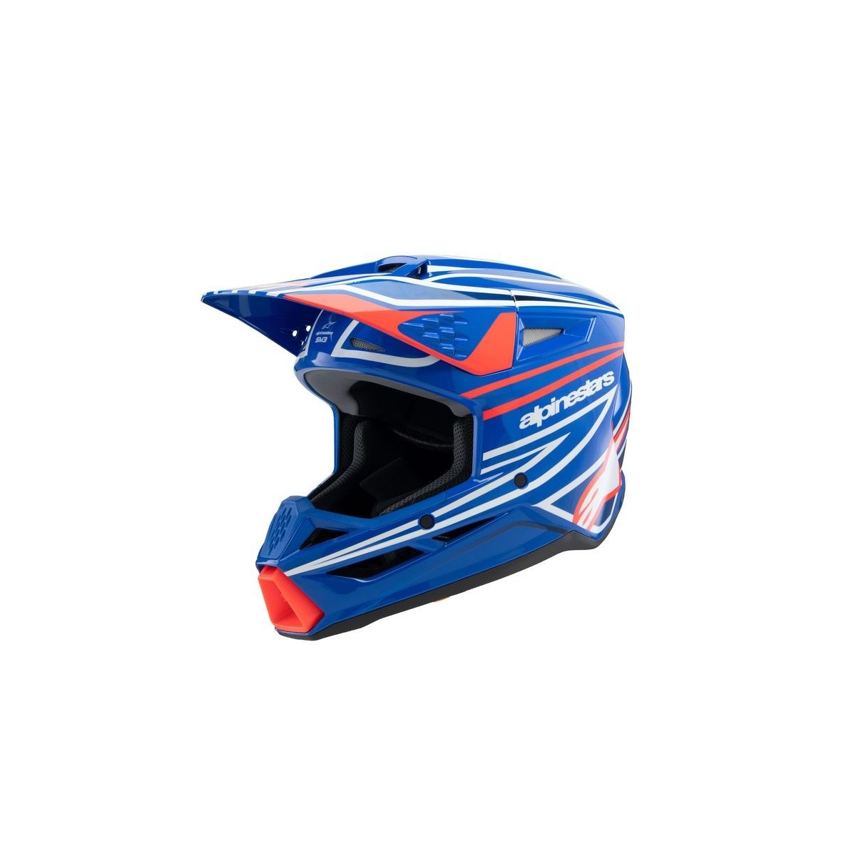 Casque enfant Alpinestars S-M3 Wurx Blue Rouge Blanc Noir Brillant 