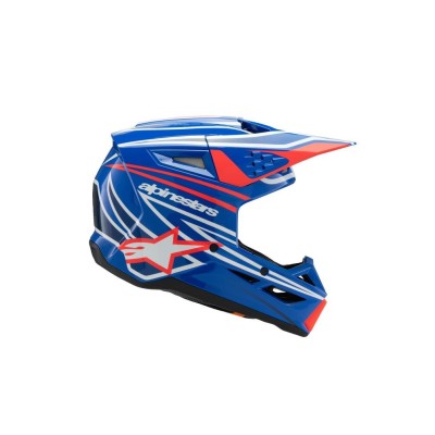 Casque enfant Alpinestars S-M3 Wurx Blue Rouge Blanc Noir Brillant 