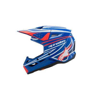 Casque enfant Alpinestars S-M3 Wurx Blue Rouge Blanc Noir Brillant 