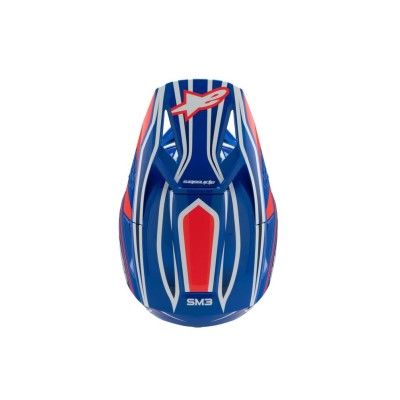 Casque enfant Alpinestars S-M3 Wurx Blue Rouge Blanc Noir Brillant 
