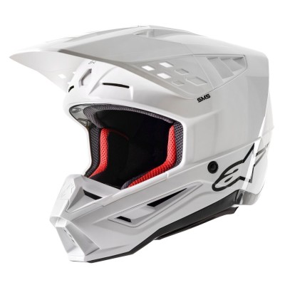 Casque Alpinestars S-M5 Solid Blanc Brillant 