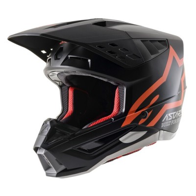 Casque Alpinestars S-M5 Compass Noir Orange Fluo Matt 