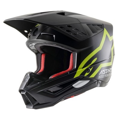 Casque Alpinestars S-M5 Compass Noir Jaune Fluo Matt 