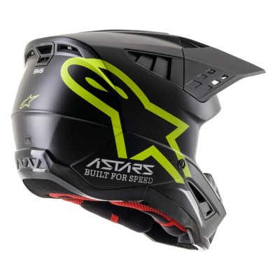 Casque Alpinestars S-M5 Compass Noir Jaune Fluo Matt 