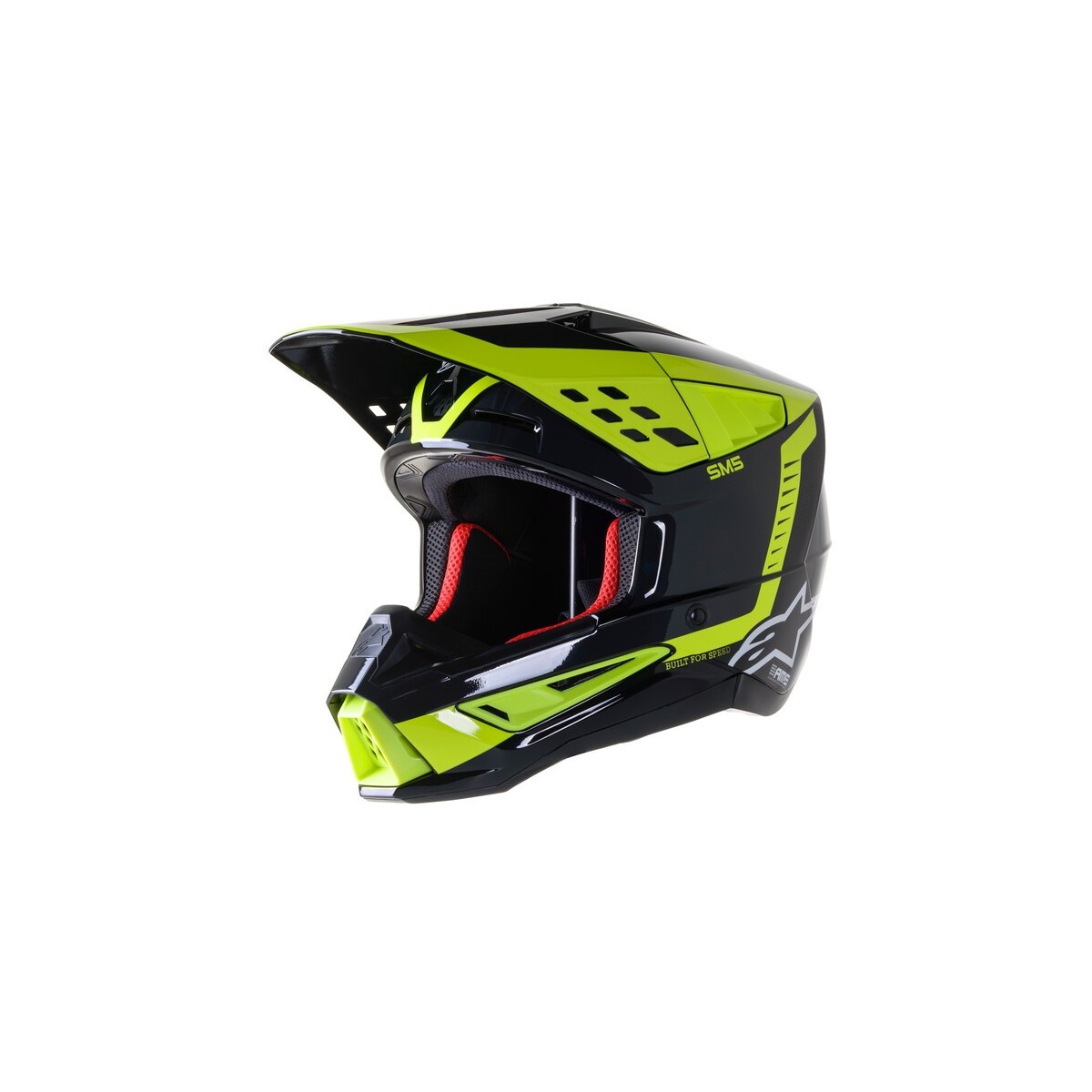 Casque Alpinestars S-M5 Beam Noir Anthracite Jaune Fluo Brillant 