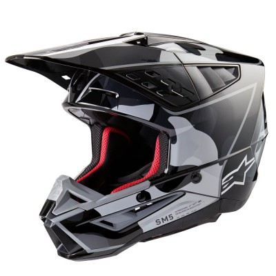 Casque Alpinestars S-M5 Rover 2 Noir Argent Brillant 