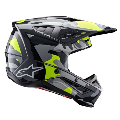 Casque Alpinestars S-M5 Rover 2 Gris Clair Jaune Fluo Brillant 