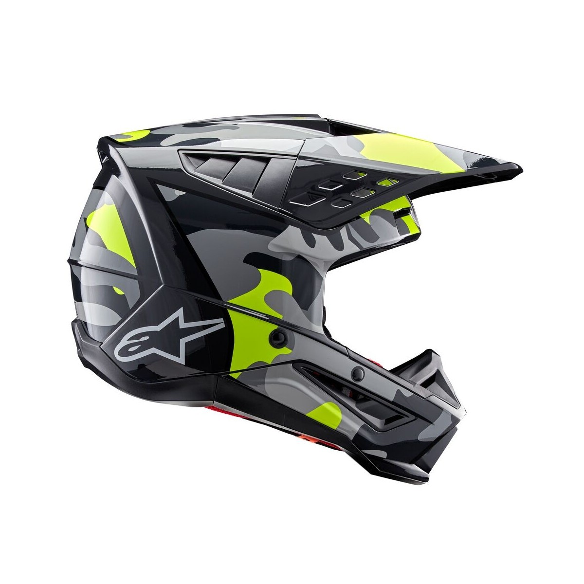 Casque Alpinestars S-M5 Rover 2 Gris Clair Jaune Fluo Brillant 