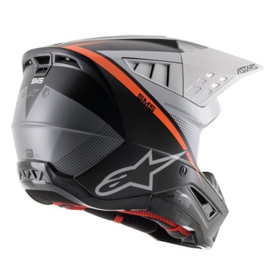 Casque Alpinestars S-M5 Rayon Noir Blanc Orange Fluo Matt 