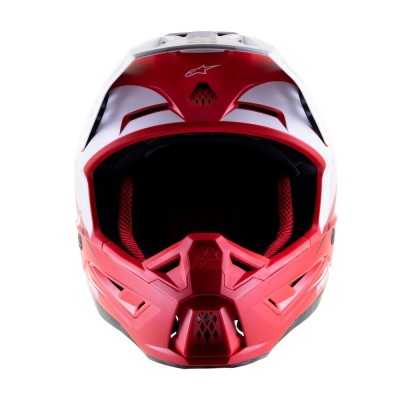 Casque Alpinestars S-M5 Rayon Rouge Brillant Blanc Matt 