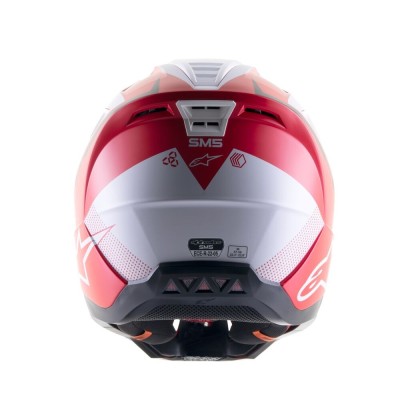 Casque Alpinestars S-M5 Rayon Rouge Brillant Blanc Matt 