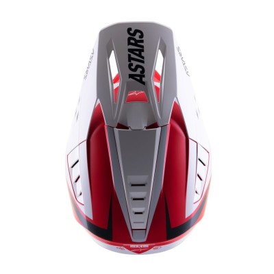 Casque Alpinestars S-M5 Rayon Rouge Brillant Blanc Matt 
