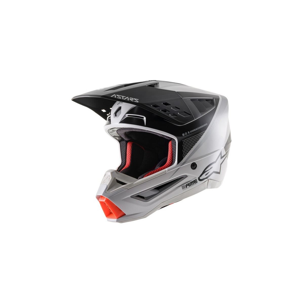 Casque Alpinestars S-M5 Rayon Gris Clair Noir Argent Matt 